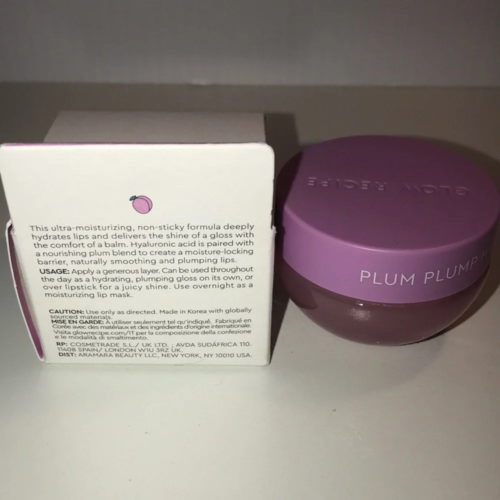 Glow Recipe Plum Plump Hyaluronic Gloss Balm 0.52 oz NEW